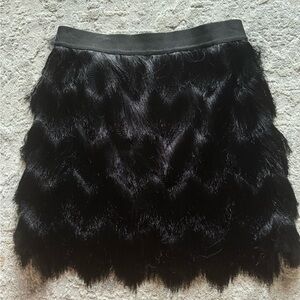 BCBG Maxazria black frill skirt size small